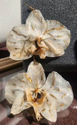 Pendientes Phalaenopsis White & Gold, foto 1